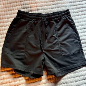 Black Athletic Shorts with Elastic Waistband